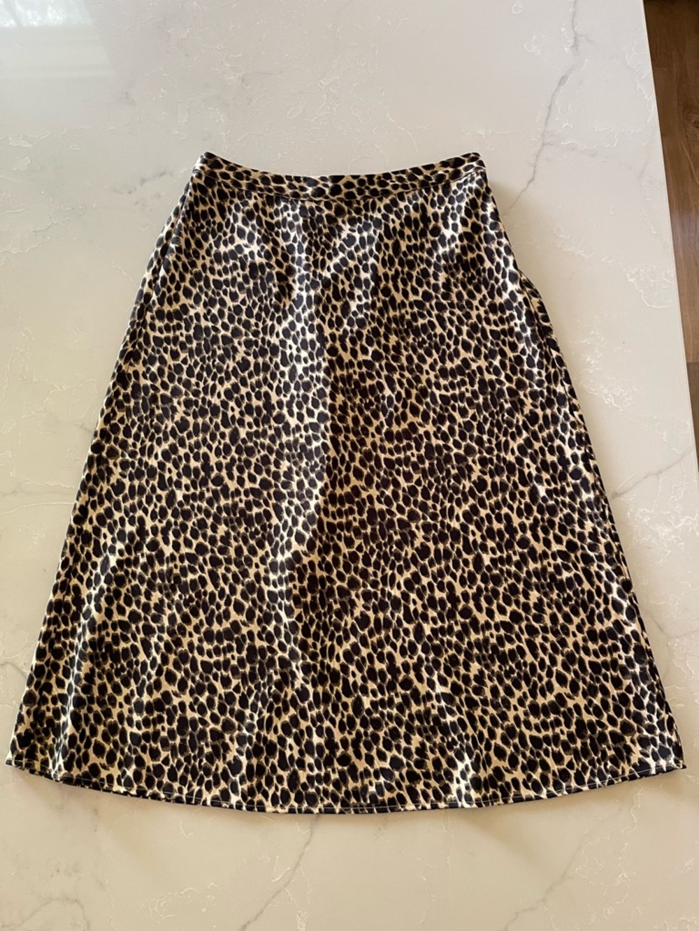 J. Crew Leopard Print A-Line Midi Skirt - Tan and Black